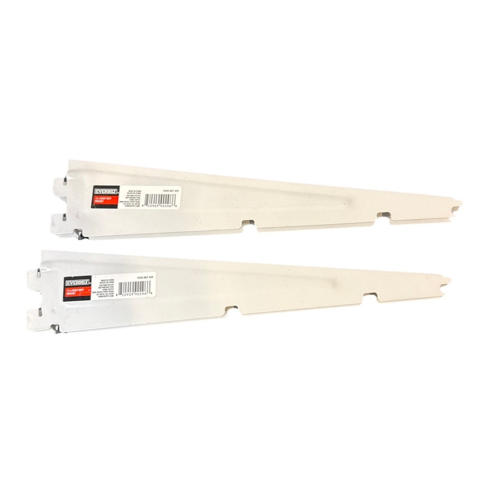 Set of 2-‎ Everbilt Heavy Duty Support Bracket Metal White 12" 1005 887 421